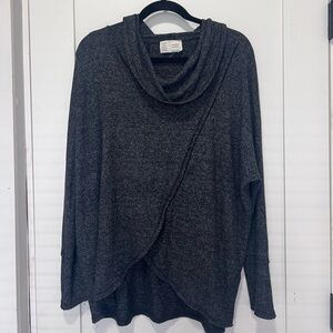 Anthropologie Charcoal Cowl Neck Sweater